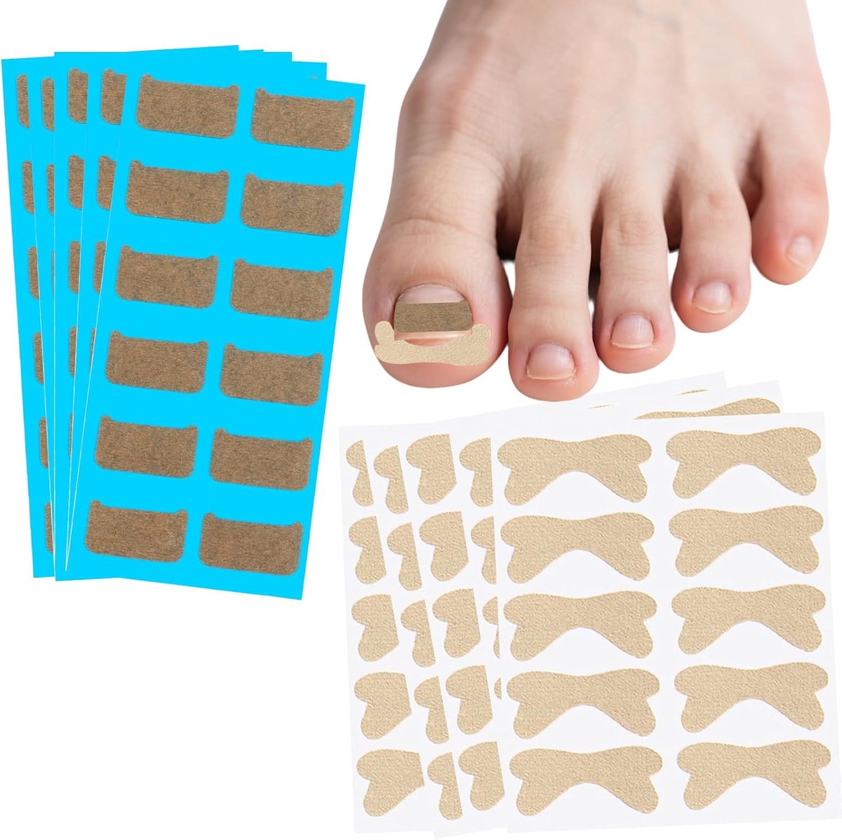 60 stuks ademende ingegroeide teencorrectiepatches + 50 stuks teenstickers - professionele teenbehandeling voor voeten - ShopVlot