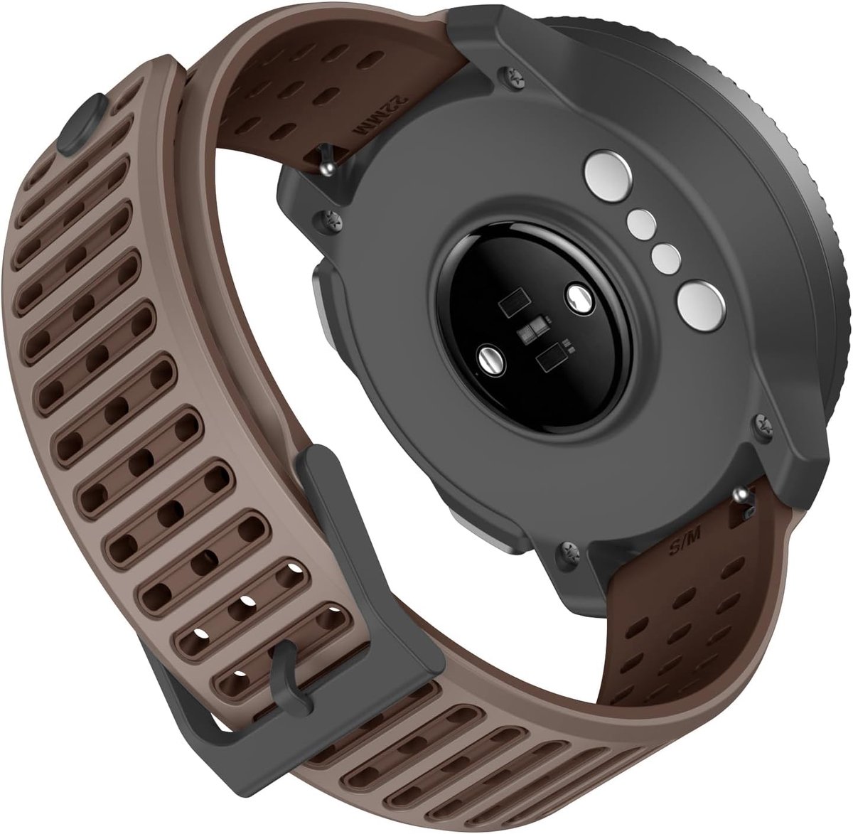 siliconen horlogeband compatibel met Coros Pace 4/Pace 3/Apex Pro/2 Pro/Apex 46 mm/9 Peak/9 Peak Pro/5 Peak, 22 mm - ShopVlot