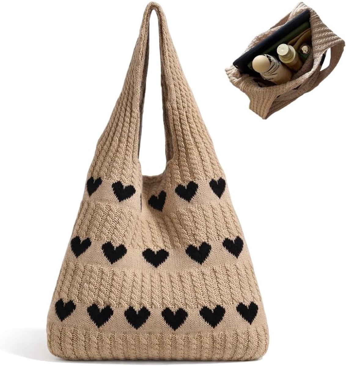 Gebreide schoudertas, gehaakte tassen, gehaakte tassen voor vrouwen, strandtas, boho, gehaakte tas, shopper tassen - ShopVlot