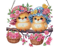 MXJSUA Diamantschilderij hanger voor volwassenen, diamantschilderij, hangend met ketting voor tuin, deur en raam - ShopVlot