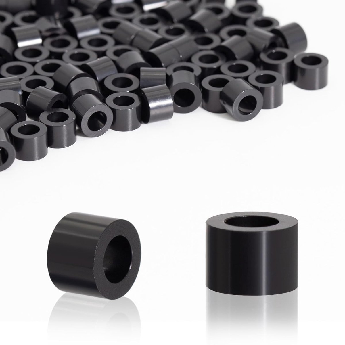 Pack of 100 Spacers M4 ABS Spacers Plastic (Black) Rubber Spacers Plastic Insulation Spacer Discs for M4 Screws 7 x 5 - ShopVlot