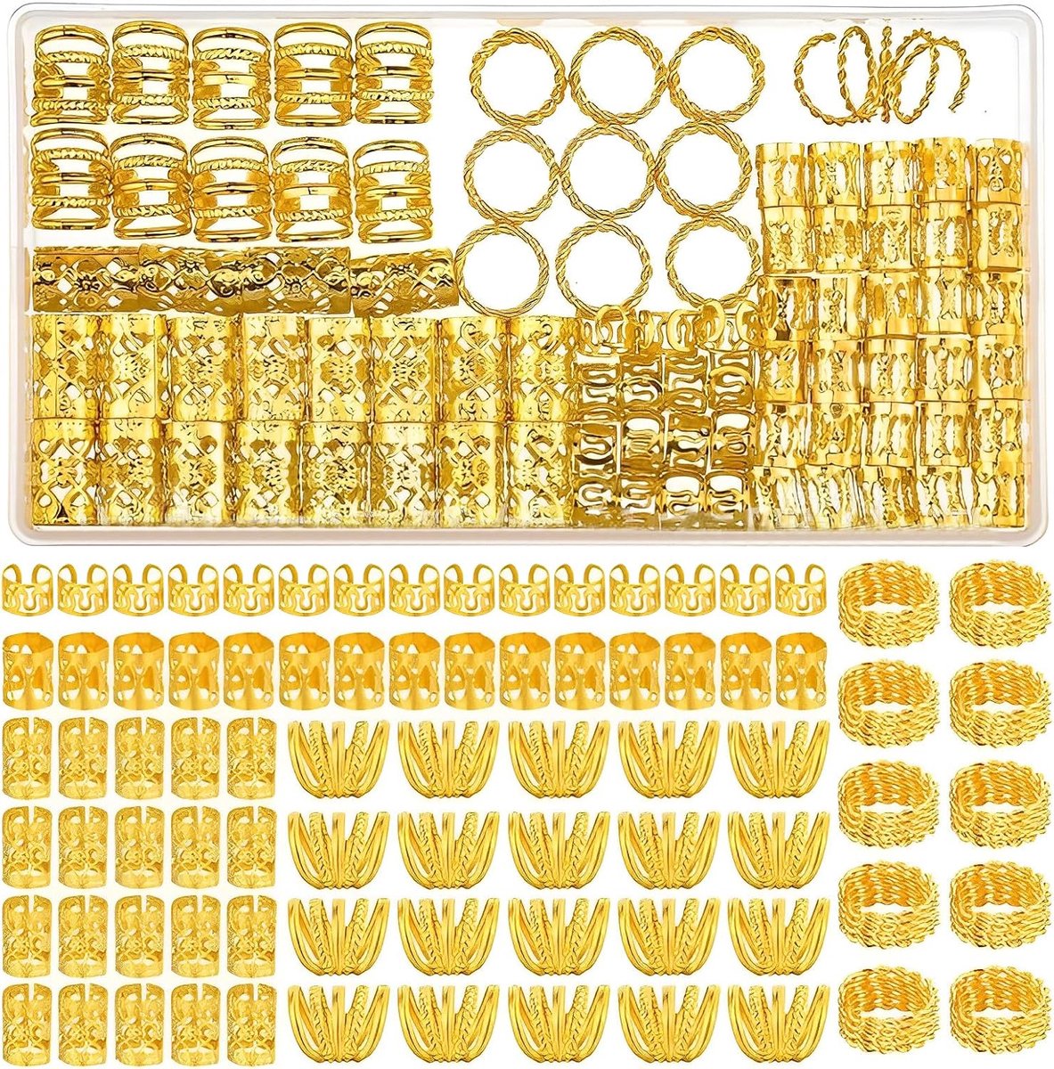 110 Pieces Adjustable Hair Jewelry Pirates Hair Jewelry Gold Dreadlocks Jewelry Hair Beads Hair Accessories Adjustable - ShopVlot