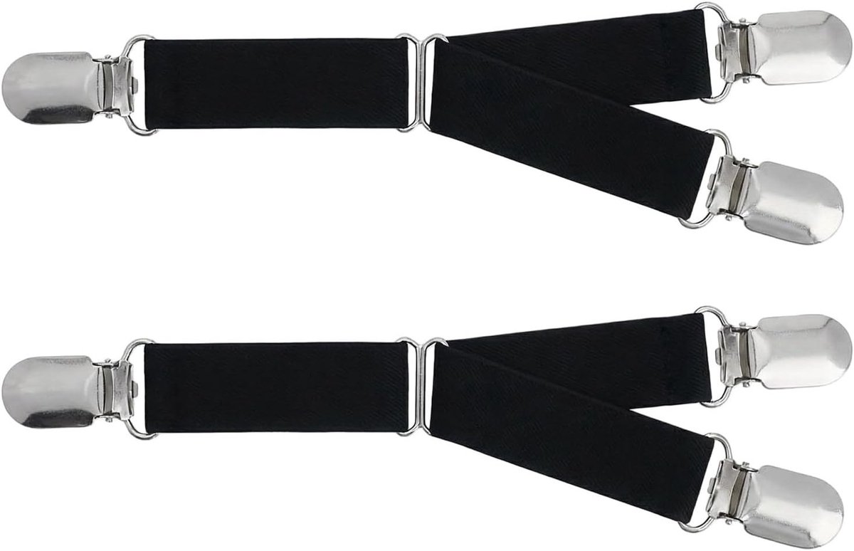 Verstelbare Elastische Garter voor Dames, Y-Style Garterriem voor Kousen en Corsetten, Zwart Kousenhouder met Clip
