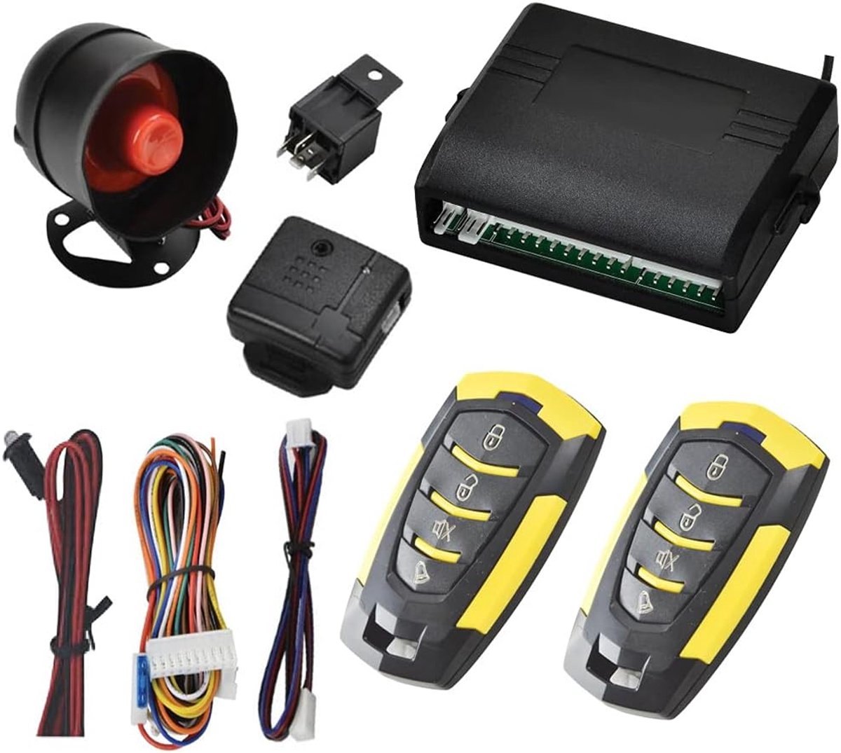 Auto alarmsysteem 12 V - 2 afstandsbedieningen - sirene en sensor - optimale diefstalbeveiliging - ShopVlot