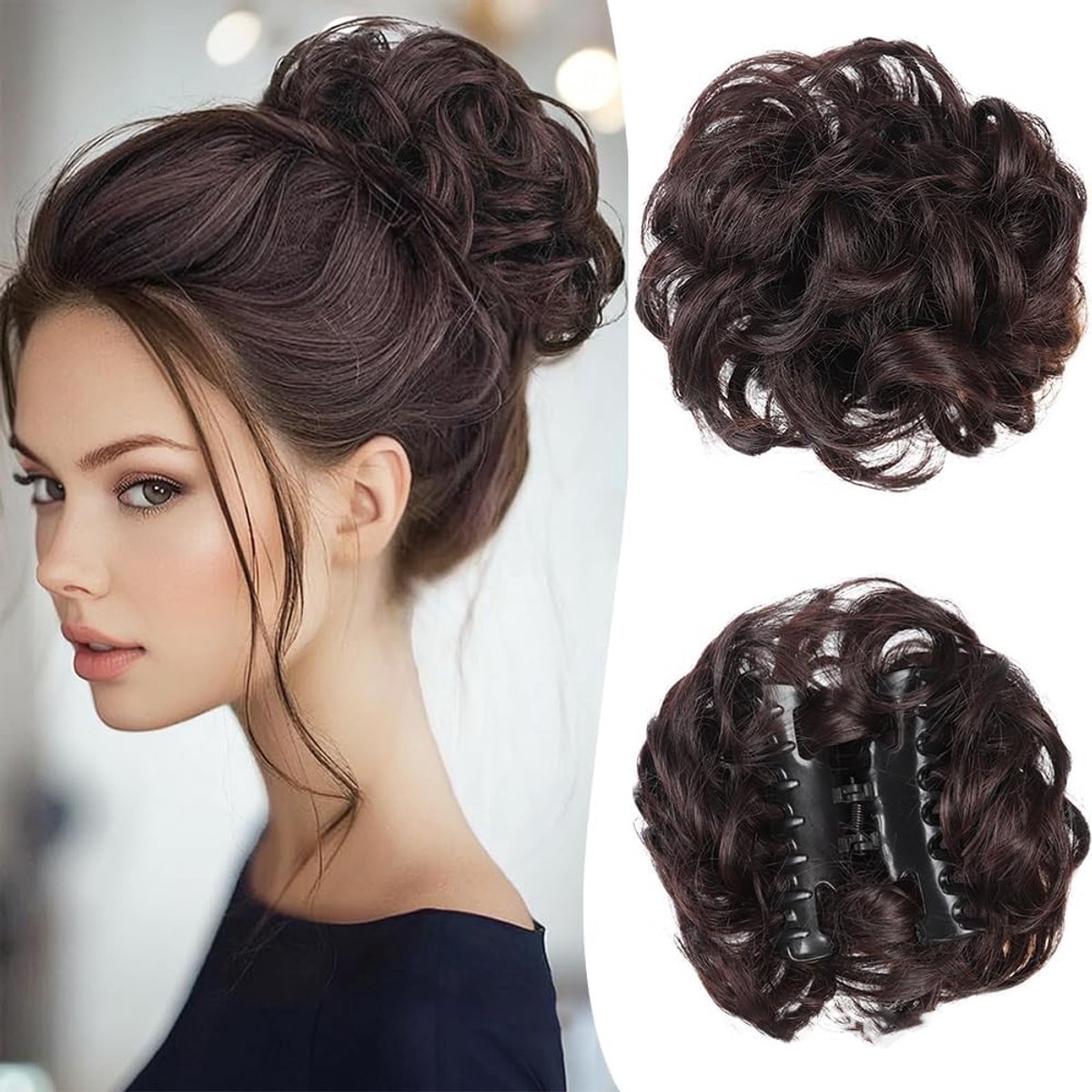 Haaraccessoire Krullend Haar - Natuurlijke Bun Clip - Elegante Look - Perfect voor Feestjes - ShopVlot