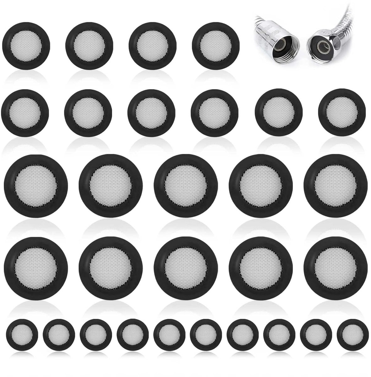 Sealing rings 30 stuks - 3/4, 1/2, 1 inch - RVS en rubber - Betrouwbare afdichting voor kranen - ShopVlot