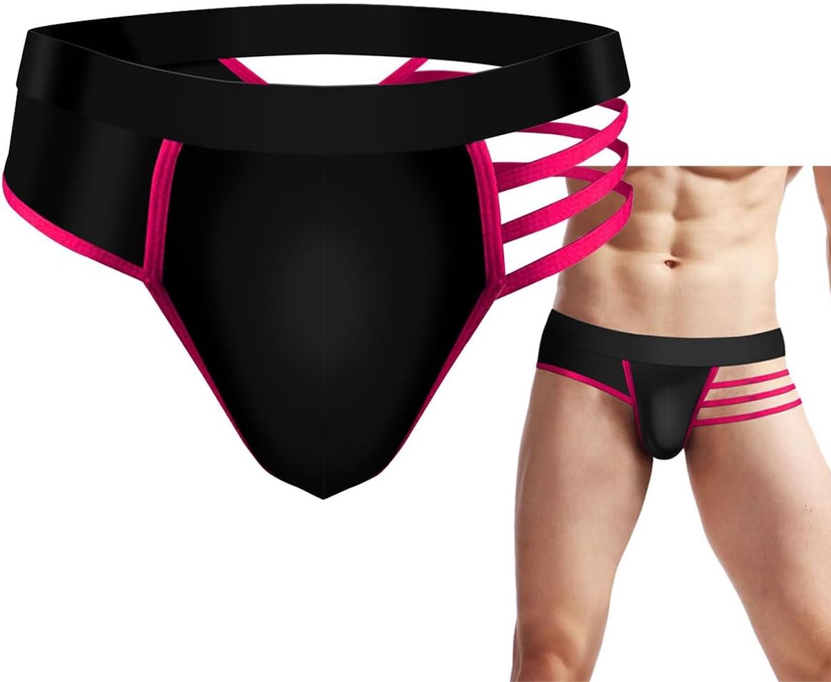 Tangas Jockstrap Ondergoed - Rood Roze - Ice Silk - Ademend en Sportief - ShopVlot