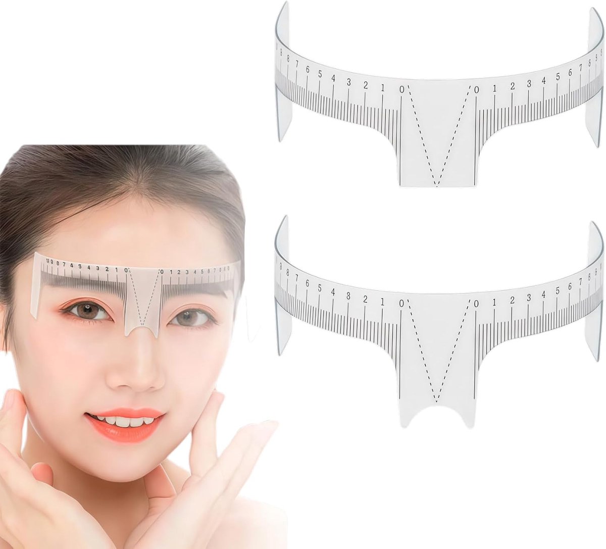 Eyebrow Rulers Set van 2 - Plastic - Transparant - Perfect voor het positioneren van wenkbrauwtattoos - ShopVlot