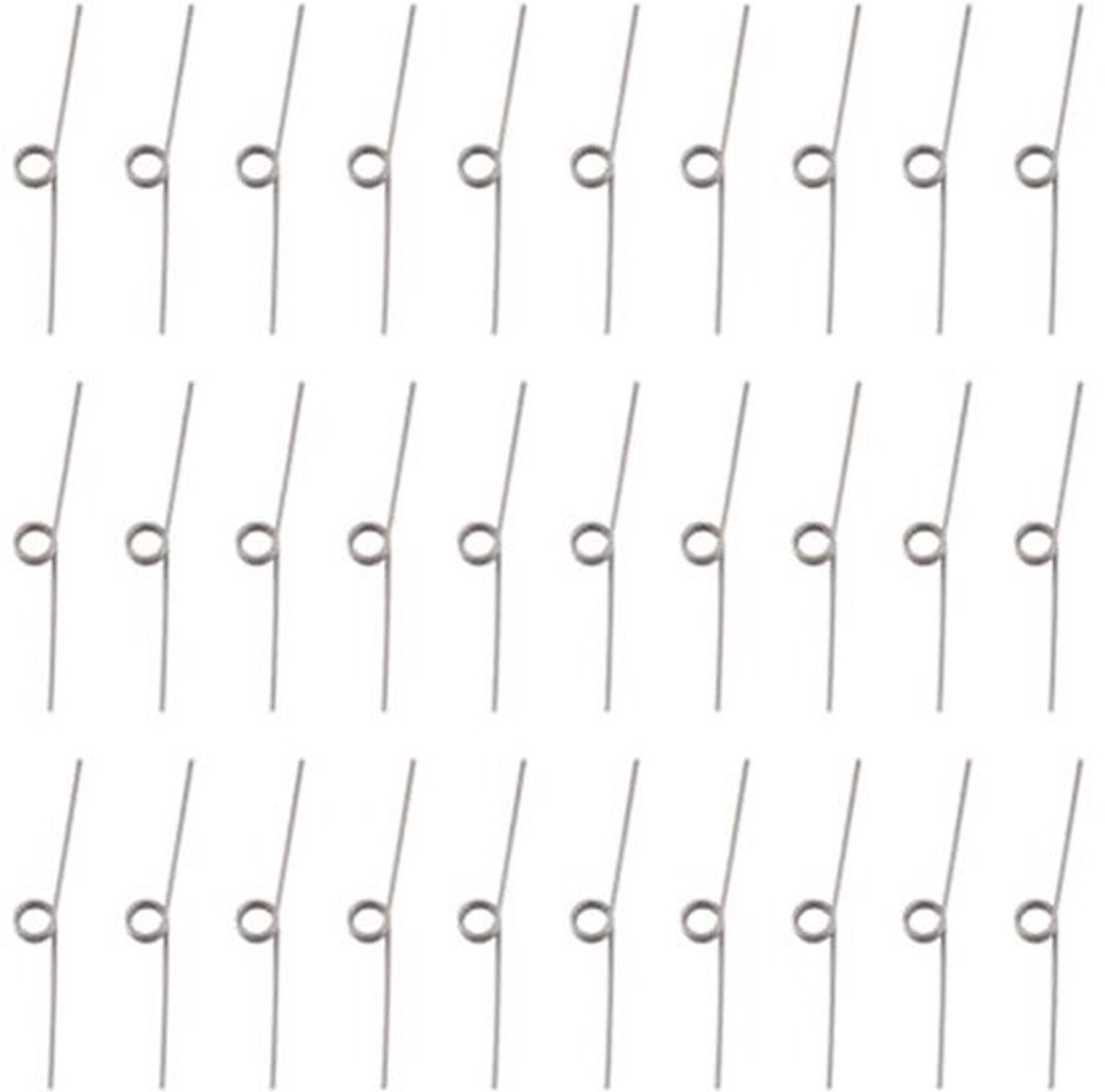 Torsieveerset 30 Stuks - Roestvrij Staal - 1,2 mm Draaddiameter - 180Â° Buigveren