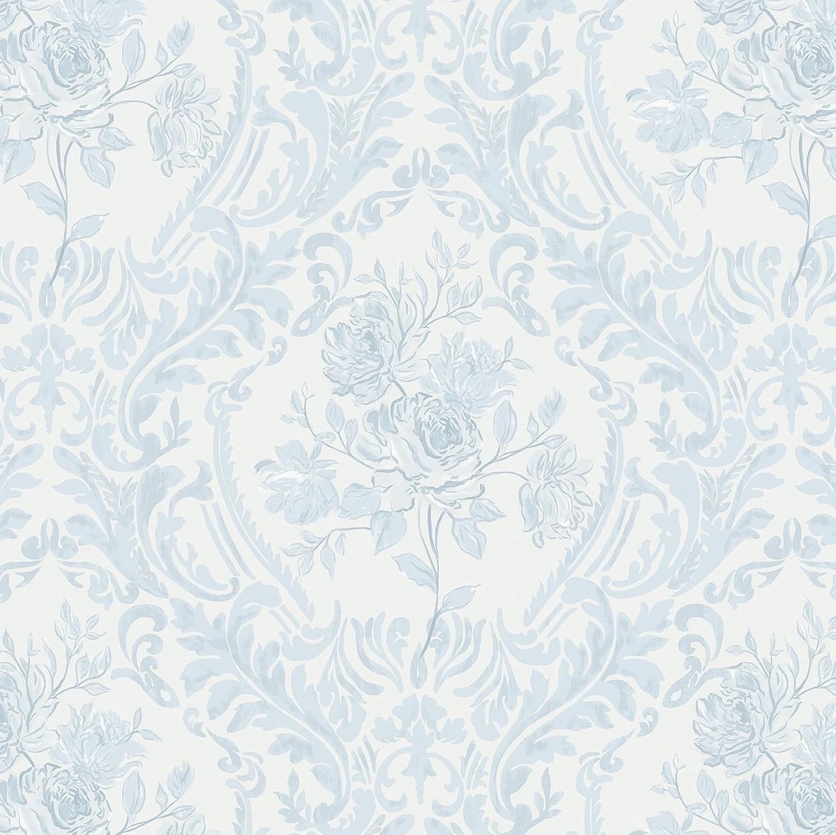 CiCiwind Self-Adhesive Wallpaper Floral Wallpaper 44 cm x 10 m Blue Waterproof Furniture Film Vinyl Adhesive Film - ShopVlot