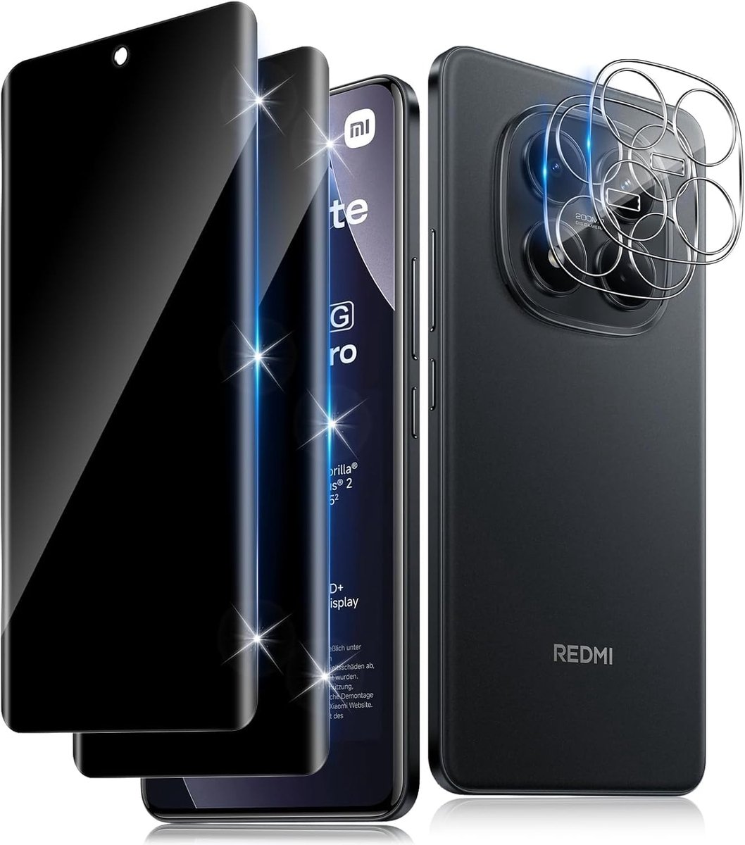 voor Xiaomi Redmi Note 15 Pro 4G voor privacyscherm van screen protector, 2 stuks beschermfolie, accessoires voor - ShopVlot