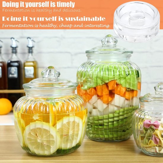 2 pieces fermentation weights Ø 7 cm, glass weights for fermenting and preserving, fermentation weight for - ShopVlot — afbeelding 2