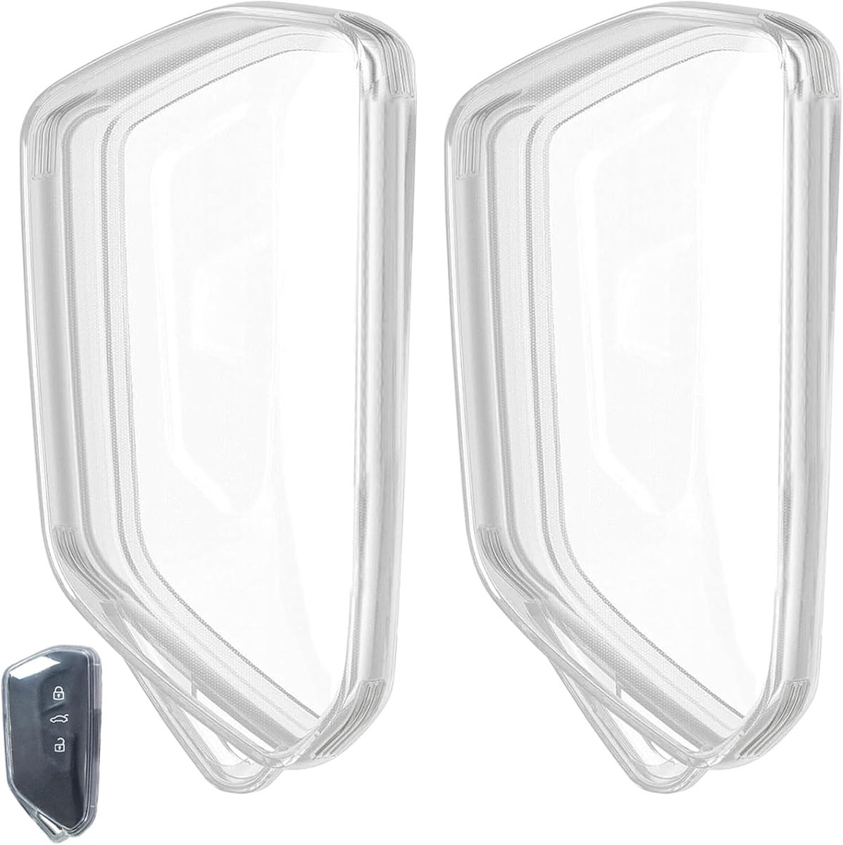 Car Key Case Compatible with VW Golf 8, 7, 5, GTE, GTI, ID.3, ID.4, 3-Button Remote Control, TPU, 2-Piece - ShopVlot