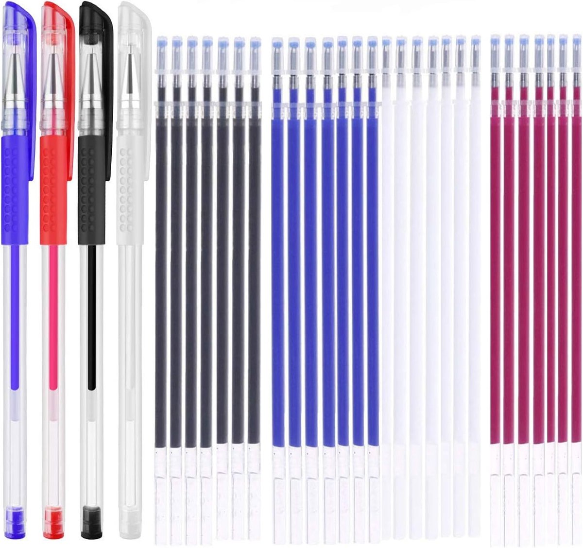 Heat erasable fabric marker pens with 28 refills for tailors sewing and quilting sewing, 4 colors heat erasing pens - ShopVlot