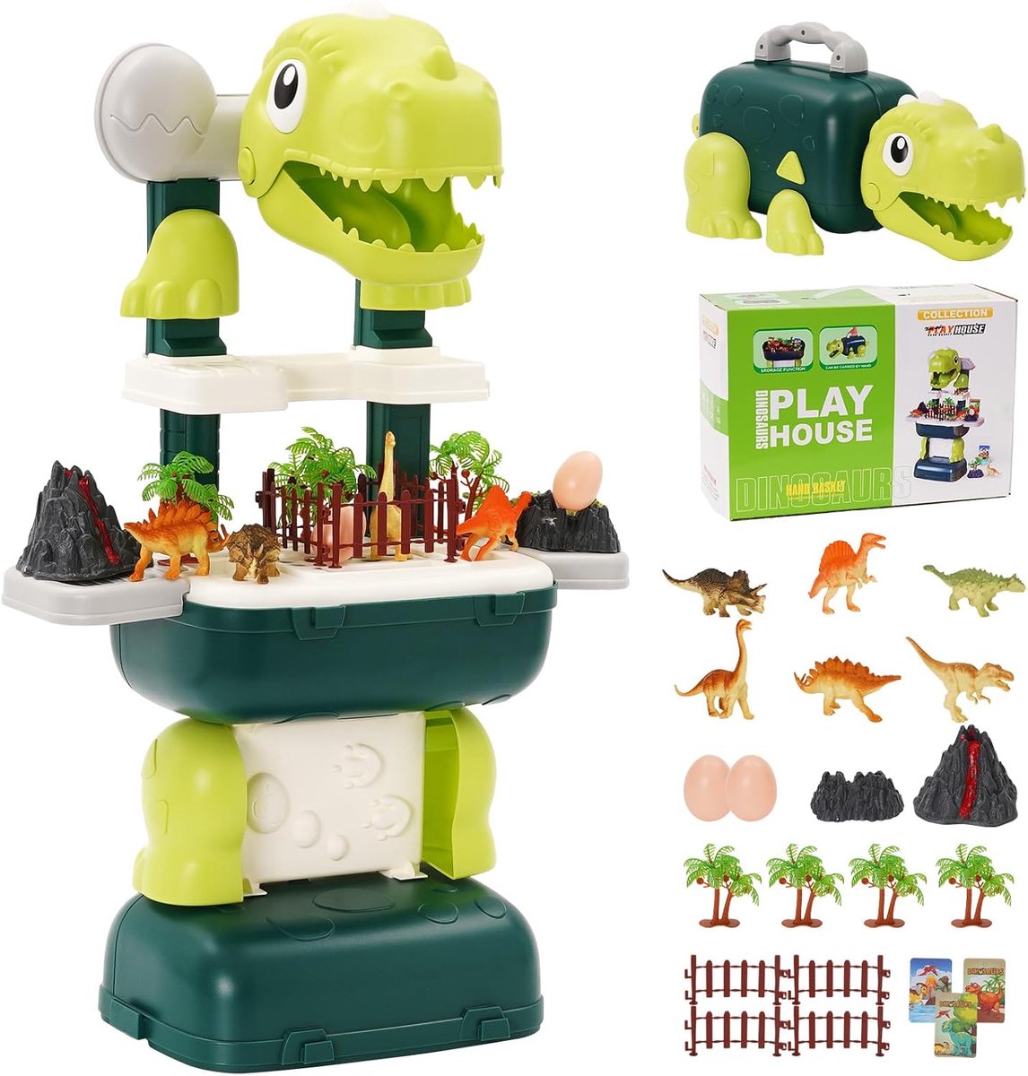 Dinosaur toy set with 44 pieces including practical carry bag - ShopVlot