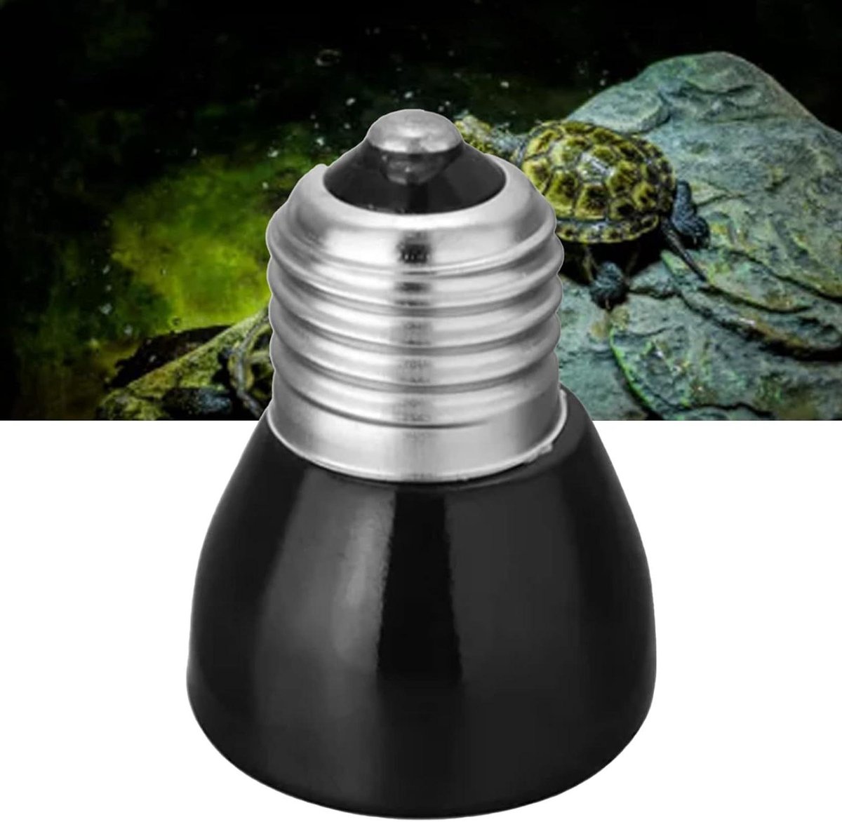 Keramische Warmtelamp - Reptielen Verwarmer - Terrarium Klimaat - Geen Gloed Ontwikkeling - 45x55x55 cm - Zwart