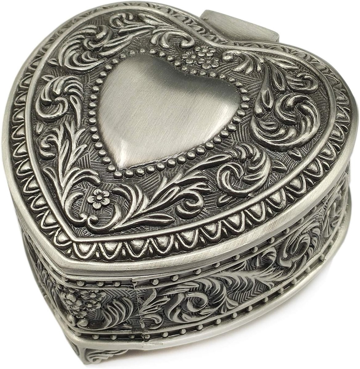 Metal Music Box with Emboss Alloy, Windup and Gold Music Box for Christmas, Birthday/Valentine's Day (Heart Shape - ShopVlot