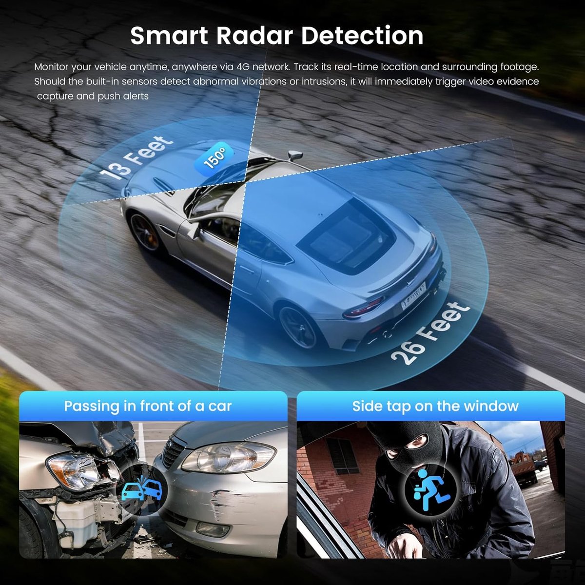 Beveiligingscamera voor auto met GPS - 4G LTE - Live weergave - Altijd in contact met uw voertuig - ShopVlot