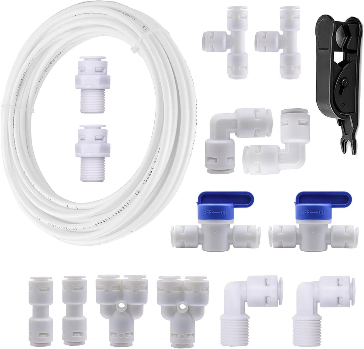 Waterfilter verbindingsset 10 m - 14-delig - Universele aansluitingen - Eenvoudige installatie - ShopVlot