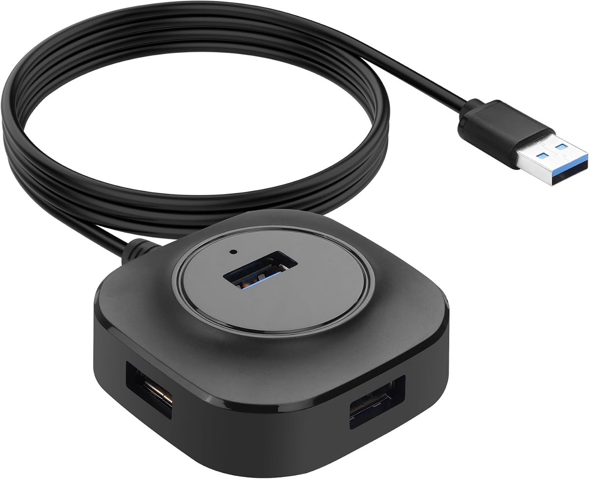 USB 3.0 Hub 4 poorten - Multi-port USB extender met kabel - Uitbreiding voor laptop en PC - ShopVlot