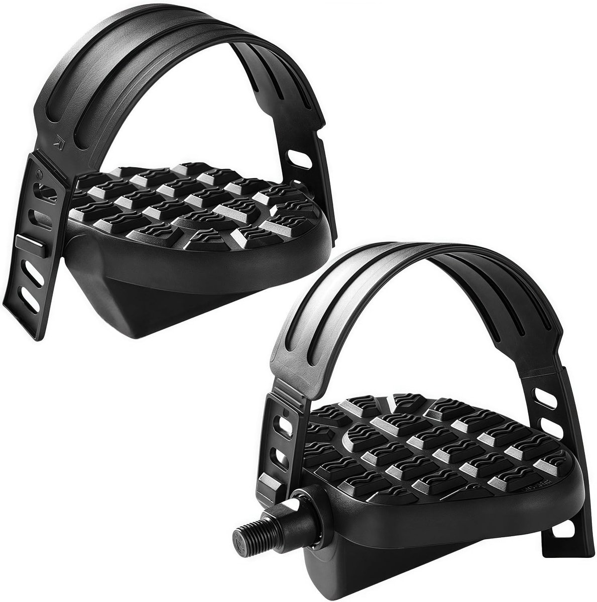Verstelbare Fiets Pedalen met Strap voor Stationaire Fietsen - 9/16 Inch en 14 mm, Ideaal voor Spinning en Thuis Fitness