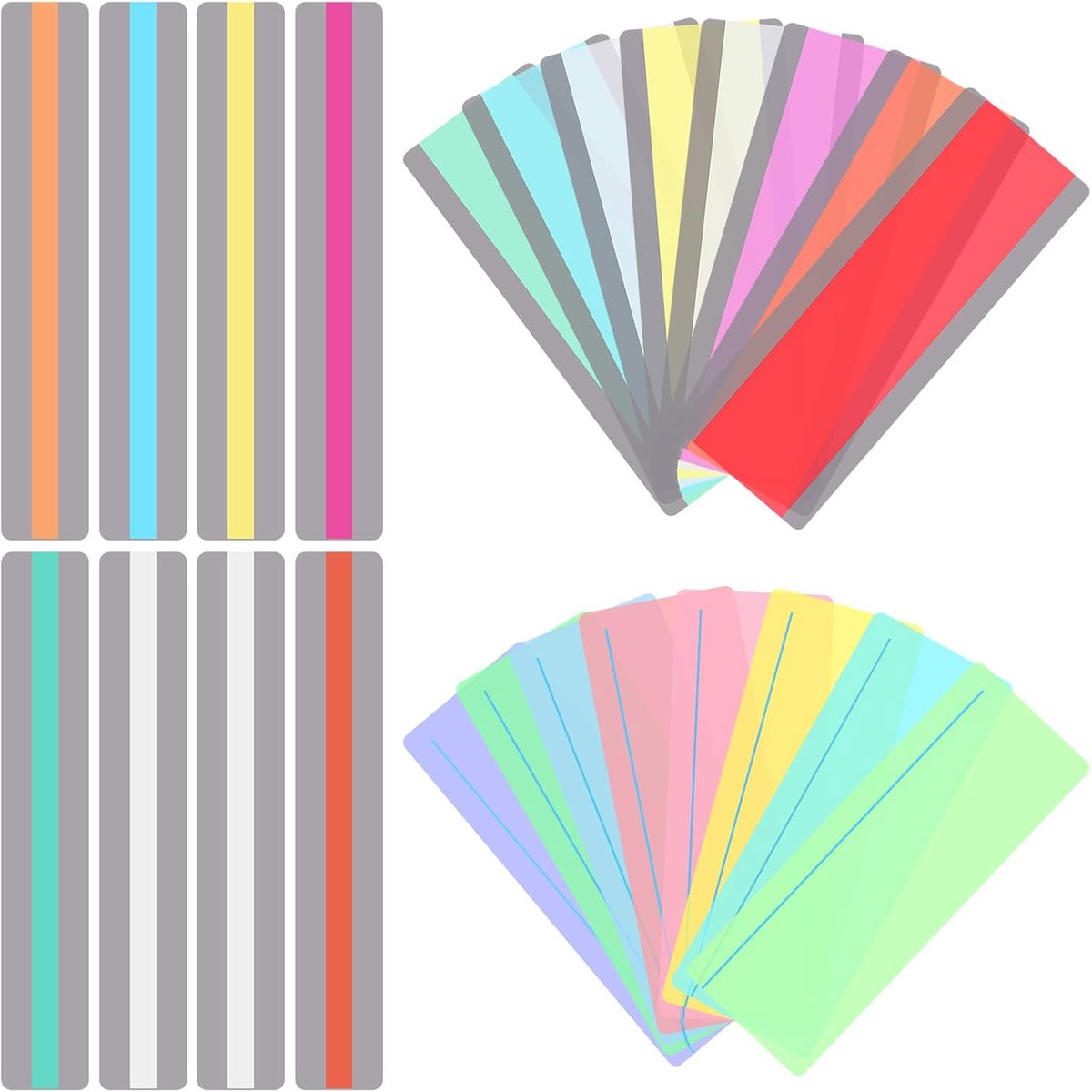 Leesstaven set van 24 - gekleurde leeslinialen - overlay-linialen - verbetert concentratie - ShopVlot