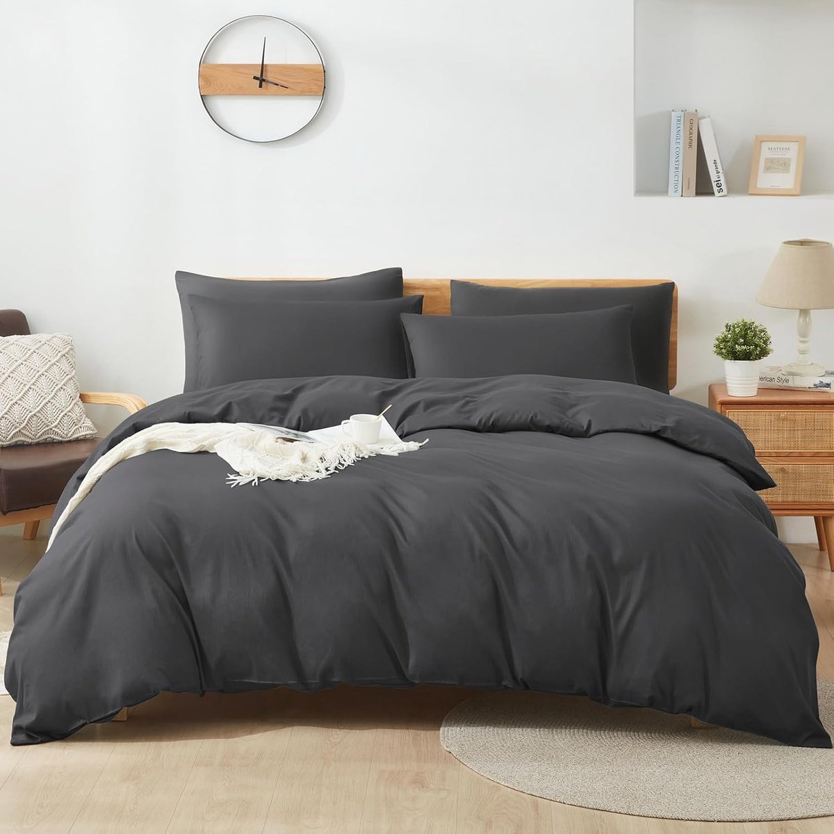 Dekbedovertrek 155 x 220 cm - Grijs - 100% Katoen - Ademend en Luxe Comfort - ShopVlot