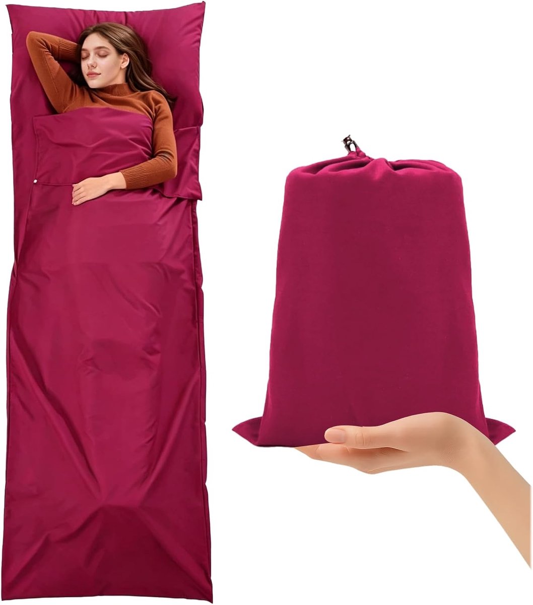 huttenslaapzak ultralicht 210x75cm - ademend met kussenvak - ideaal voor hostels en kamperen - ShopVlot