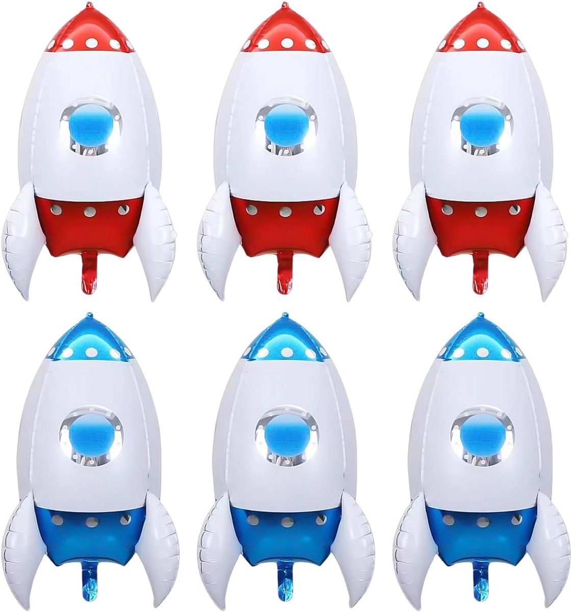 opblaasbare raketballen 43,5 x 69 cm - aluminiumfolie - kerstdecoratie - grappige feestversiering - ShopVlot
