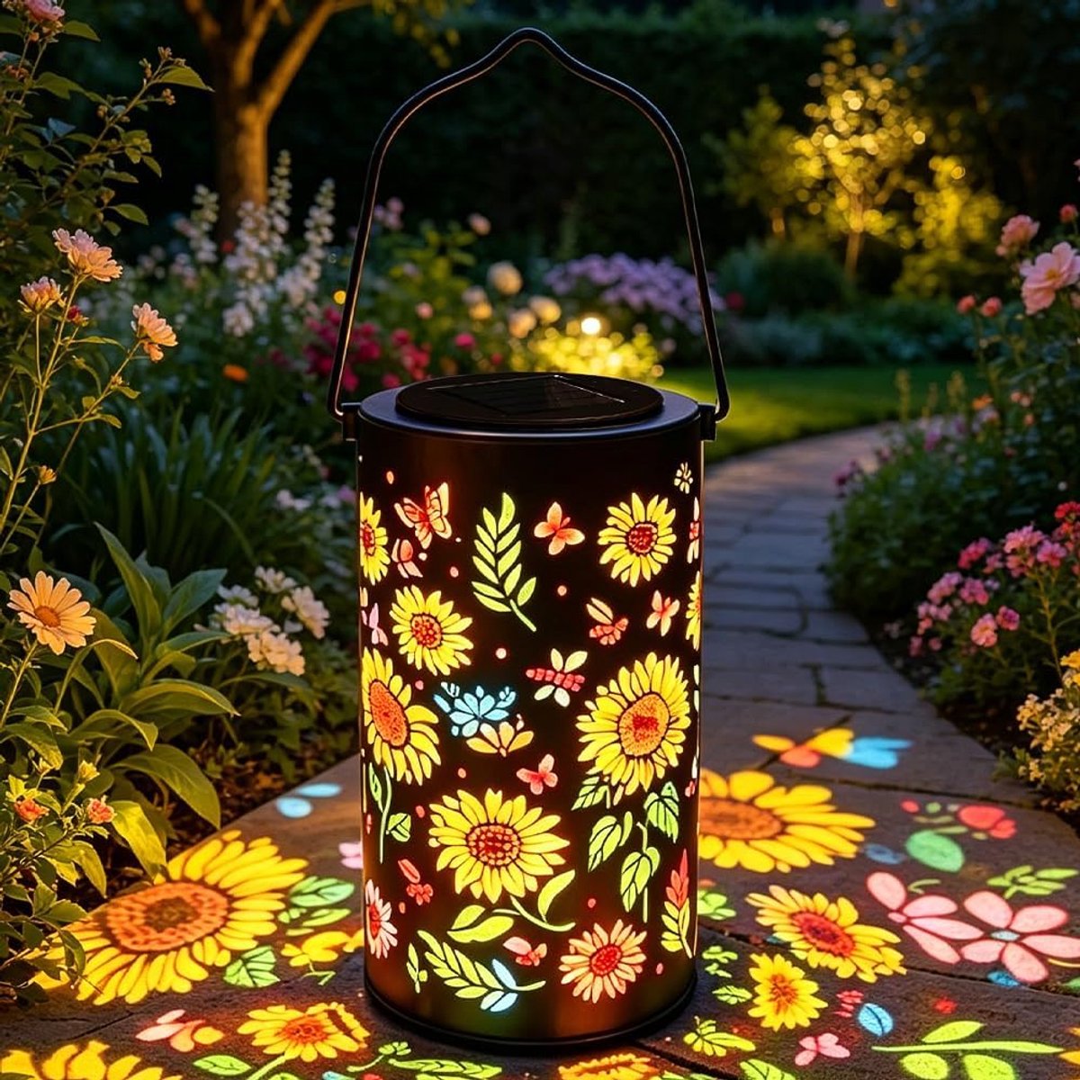 Zonnelampen voor buiten - metalen zonnebloemen - IP65 waterdicht - sfeervolle tuinverlichting - ShopVlot