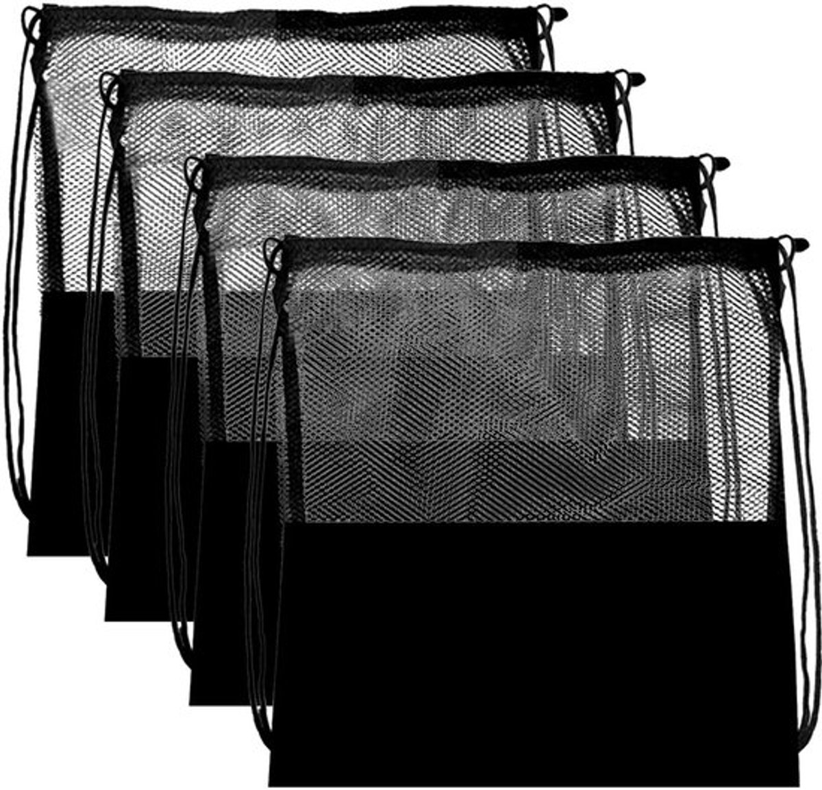 Mesh Tas - 4-delige Trekkoord - Verstelbare Rugzak - Sport/Fitnessnet - Extra Grote Nettas - Ademend Materiaal - Stringtas