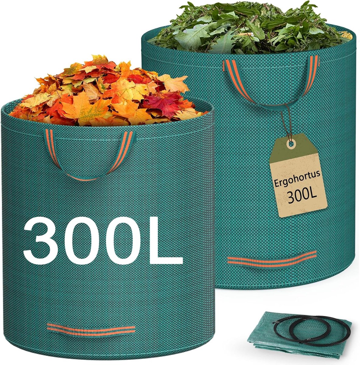Tuinafvalzakken Heavy Duty, 300L x 2 tuinzakken met handgrepen - ShopVlot