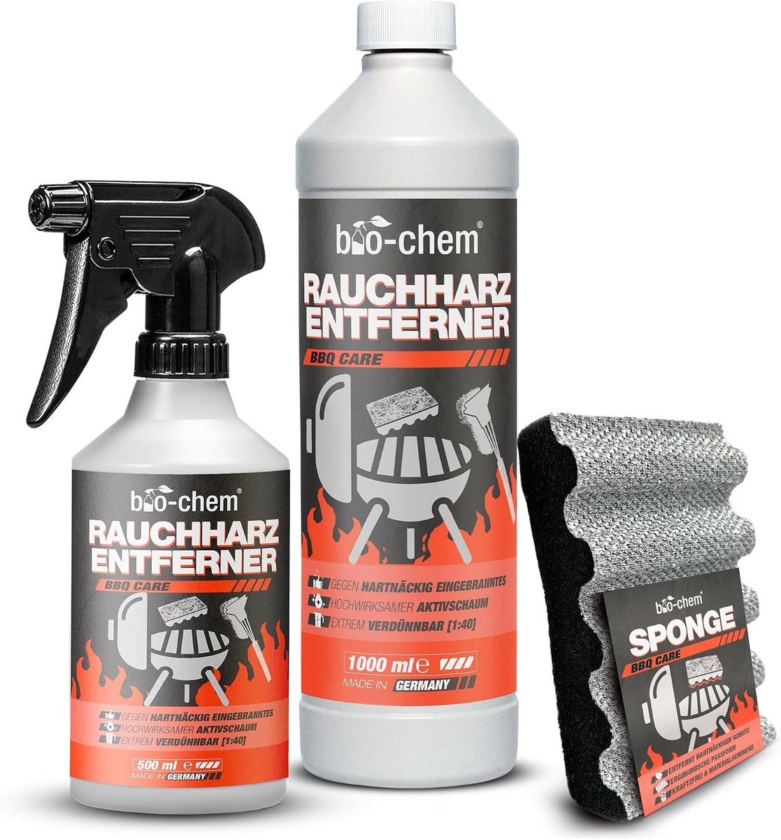 bio-chem smoke resin remover oven and grill cleaner spray - 1 l bottle + 0.5 l spray bottle + mixing bottle - ShopVlot