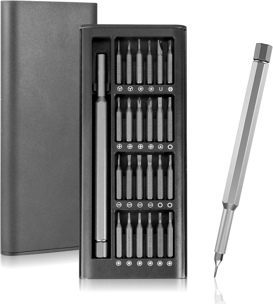 Set - 24 in 1 Precisie Magnetische Reparatieset - Microschroevendraaierset - Precisie Bit Set voor Horloges - Brillen - Elektronica