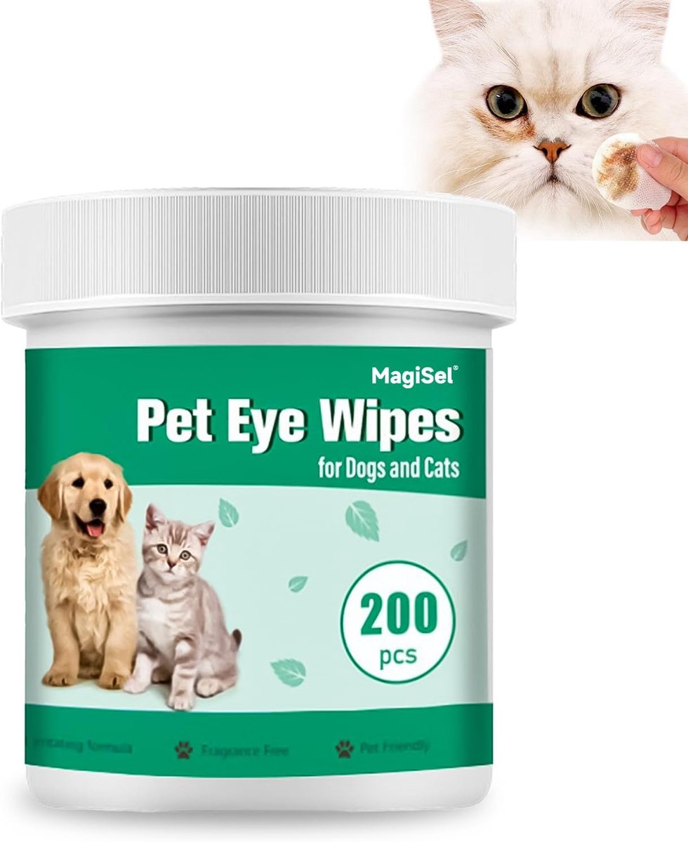 Oogreinigingspads voor honden - 200 stuks - Natuurlijke ingrediënten - Verwijdert tranen en oogafscheidingen - ShopVlot