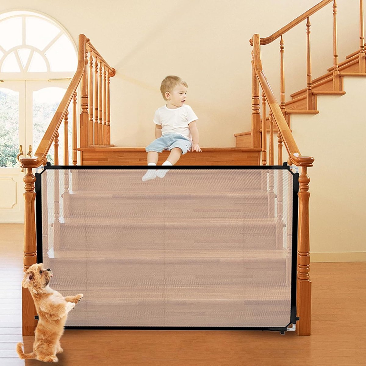 Deurbeveiliging Grille 120 x 92 cm - Geen Boren - Vouwbaar - Ideaal voor Honden en Katten - ShopVlot