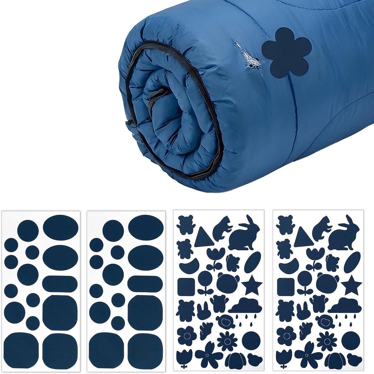 reparatiepleisters 4 vellen - zelfklevend nylonweefsel - waterdicht - snelle reparatie van gaten - ShopVlot