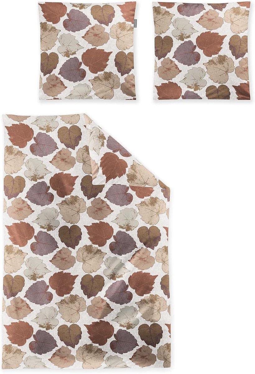 Dekbedovertrek 135 x 200 cm - Flanel - Koala koperen herfstdesign - Cuddly soft en comfortabel - ShopVlot