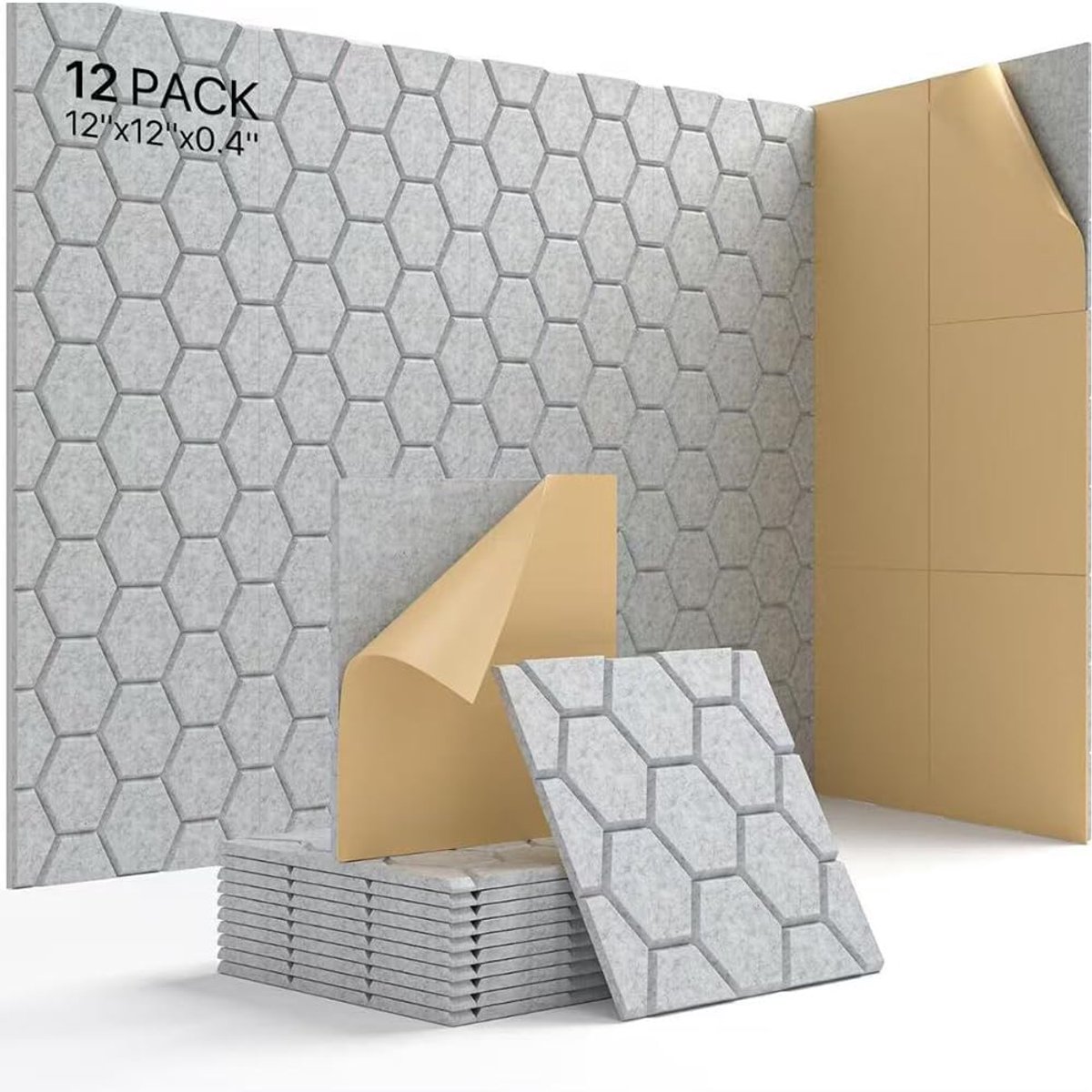Geluiddempende panelen 30 x 30 cm - Zelfklevend en eenvoudig te installeren - Stijlvol design voor thuiswerk - ShopVlot