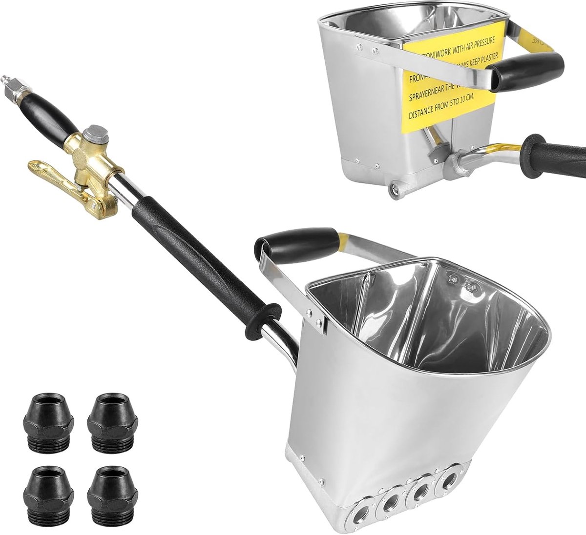 Spuitmachine 3,5 L - Aluminium legering - 4 spuitmonden - Efficiënt voor muurcoatings - ShopVlot