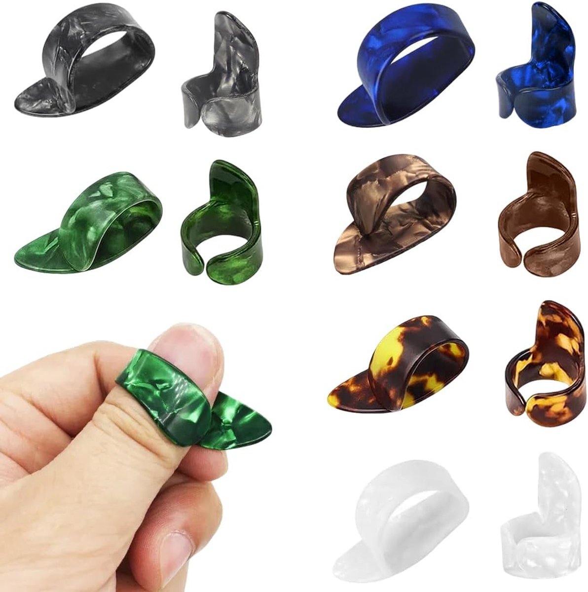 Guitar Picks 12pcs - Celluloid Multi-kleur - Voor gitaar, ukulele en banjo - Bescherm je vingertoppen - ShopVlot