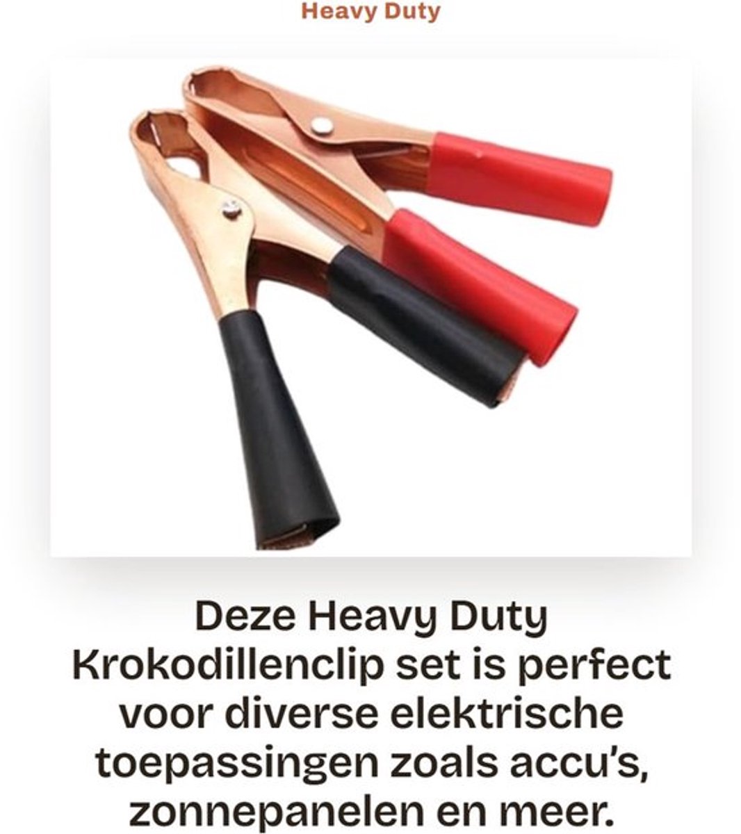 Heavy Duty Krokodillenclip Set - 2 Stuks - Voor Elektrische Toepassingen - Rood en Zwart - Krokodillenclips - Sterke Grip - Geschikt voor...