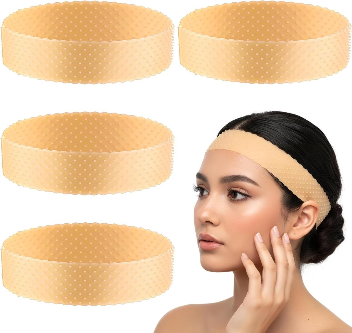 Silicone wig band set - verstelbaar en anti-slip - huidkleur - ideaal voor sport en yoga - ShopVlot