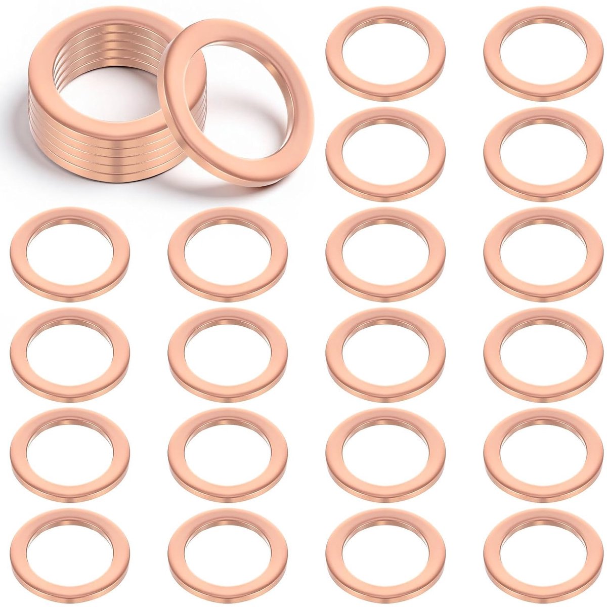 Koperen afdichtringen 20pcs M14 x 20mm - metaal - vlakke afdichtingen - ideaal voor olieafvoer - ShopVlot