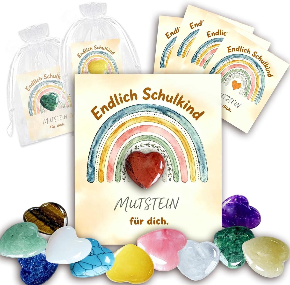 Schoolzak vulling geluksstenen - cadeau eerste schooldag - origineel geschenk voor jongens en meisjes - ShopVlot