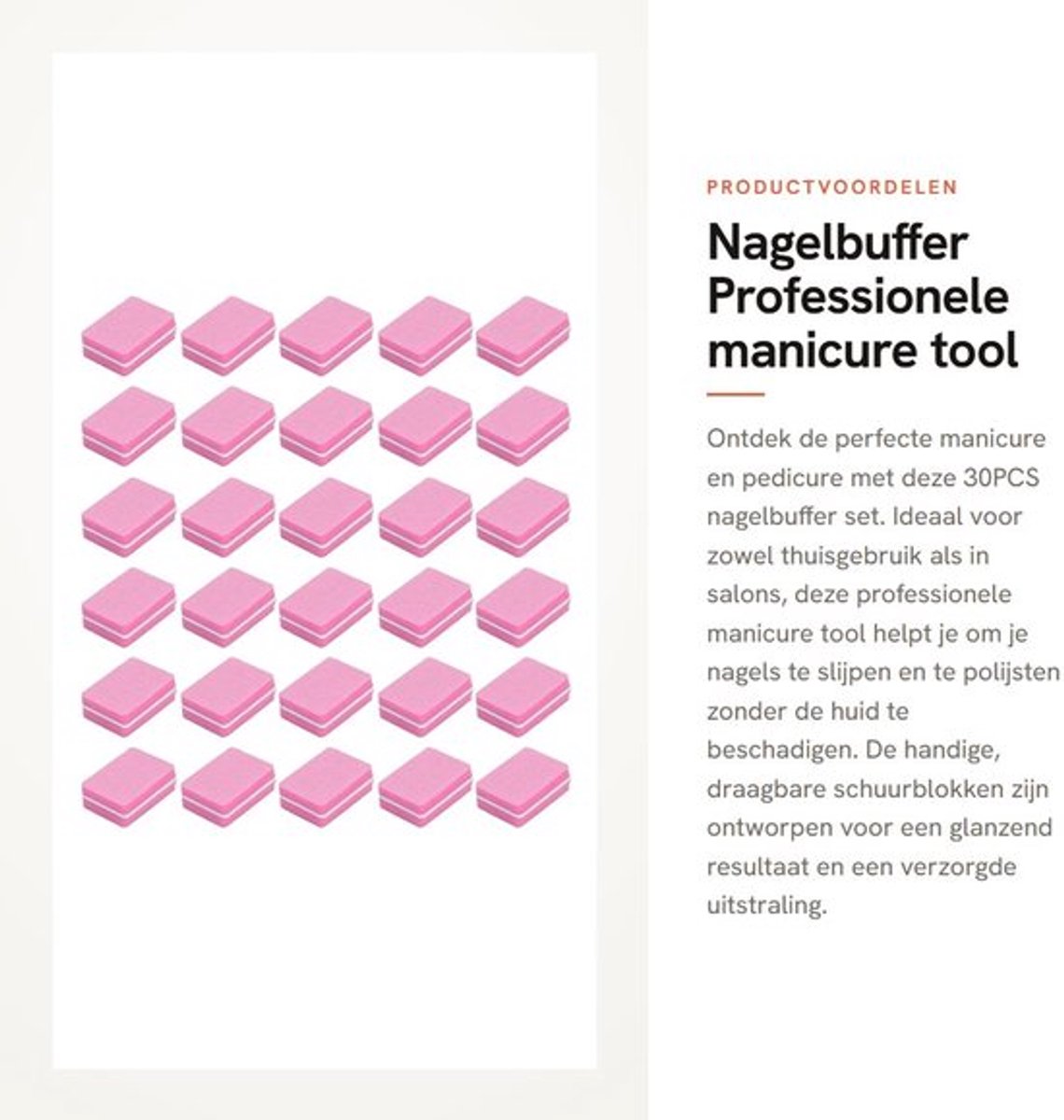Schuurblok Professioneel - Nagelbufferblok - Pedicure/Manicure - Effectief Slijpen - Ribbels Verwijderen - Draagbaar Gereedschap - Nagelbuffer