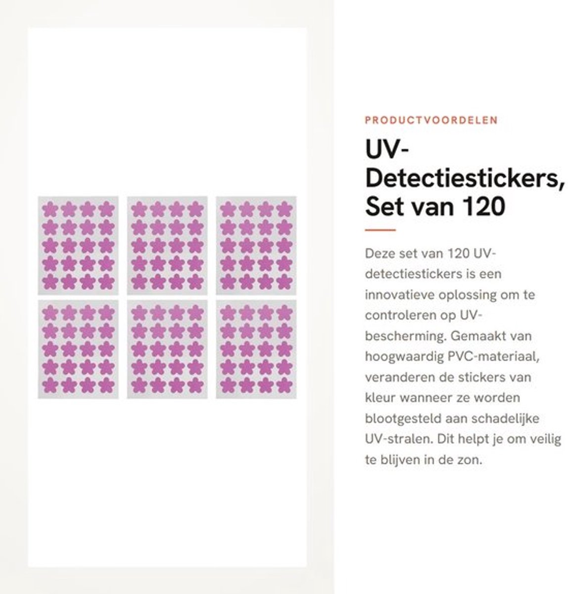 UV-detectielijm 120 stuks - UV-detectiestickers - PVC materiaal - Kleurwisselend papier - Herbruikbaar - 1,5 x 1,5 cm - Uv-detectiesticker