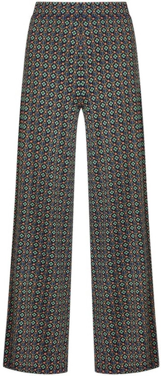 Palazzobroek met stretchcomfort - Jersey-stof - Grafische print - Hoge taille - Brede elastische tailleband - Elegant silhouet - Wijdelopende Broek