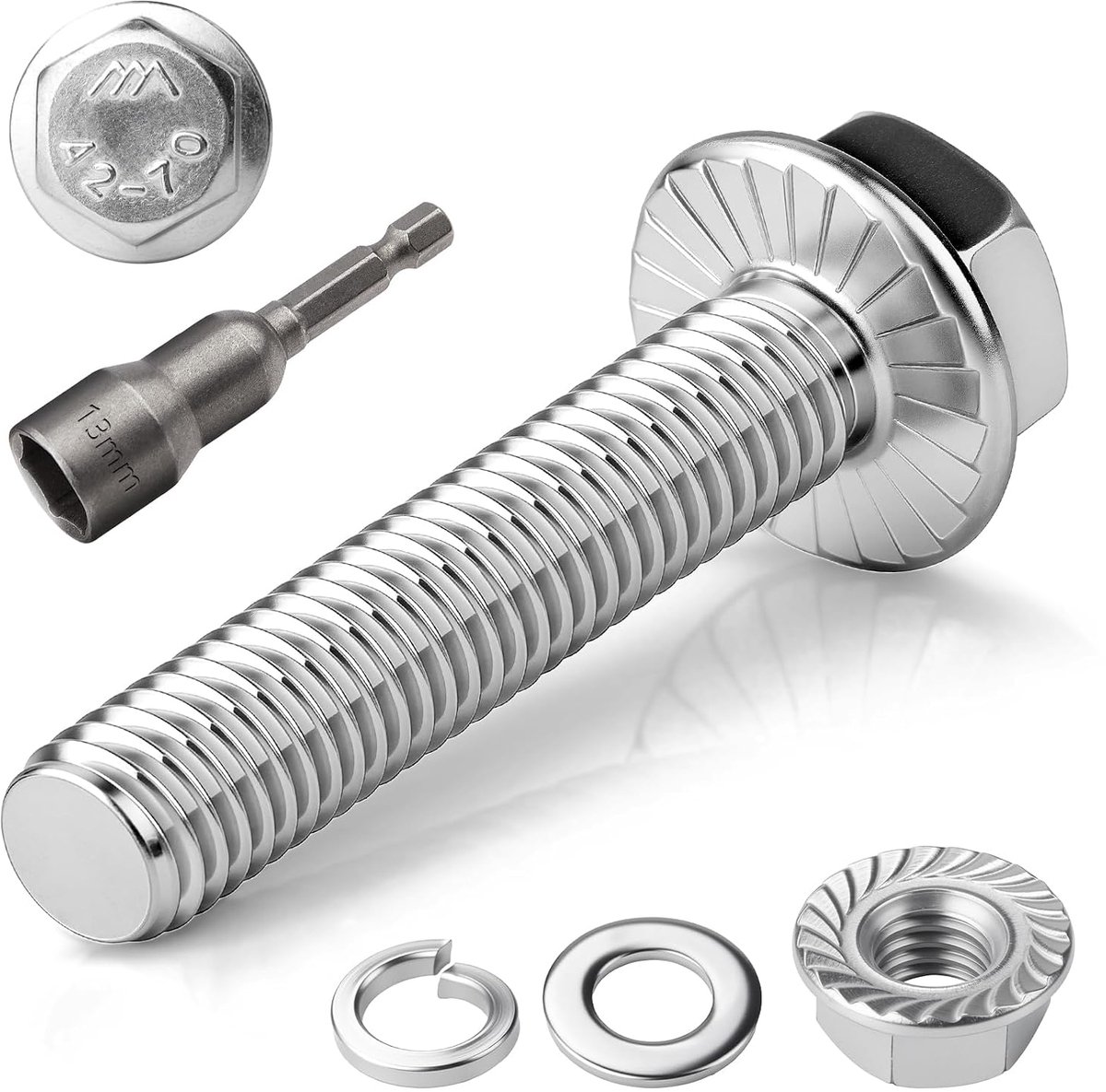 M8 x 50mm Hexaansluitingen - RVS A2 70 - Volledige draad - Ideaal voor meubels - ShopVlot
