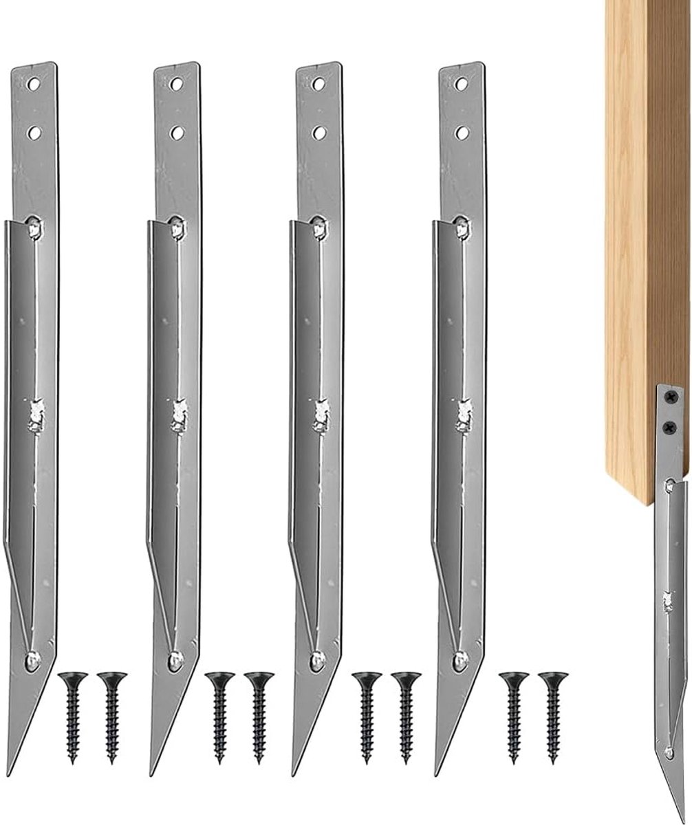 Grondankers voor schommel - 4 stuks - inclusief 8 schroeven - stevige bevestiging voor tuin - ShopVlot